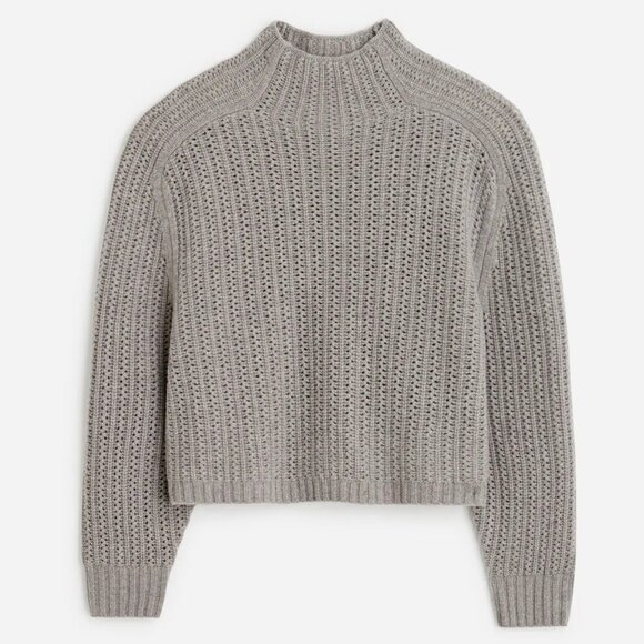 Madewell Sweaters - NWT Madewell Pointelle-Stitch Wool Mockneck Sweater